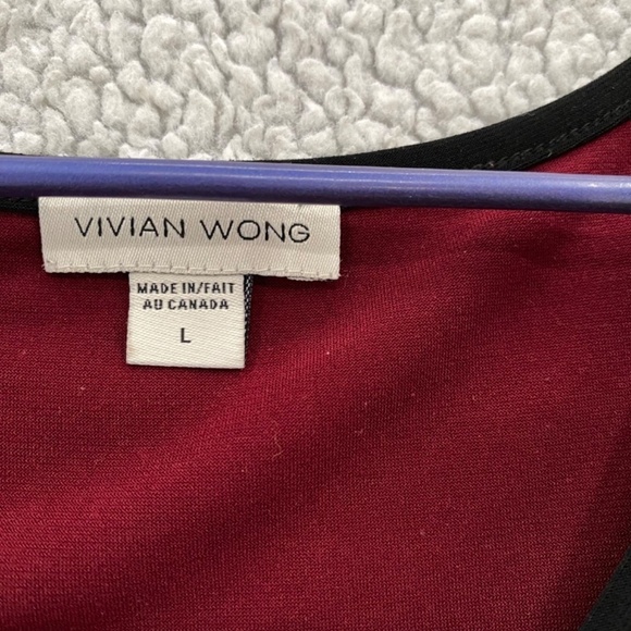 Vivian Wong Tank Top, Womens Large Purple Black Laced Neckline Vintage - Picture 6 of 8